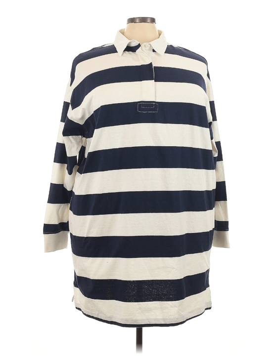 Old Navy Tops - Old Navy Navy and Cream Striped Polo-Style Shirt
